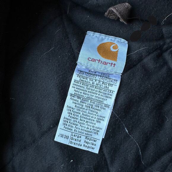 Vintage Y2K Carhartt J130 DKB brown hooded work wear jacket - Picture 6 of 9